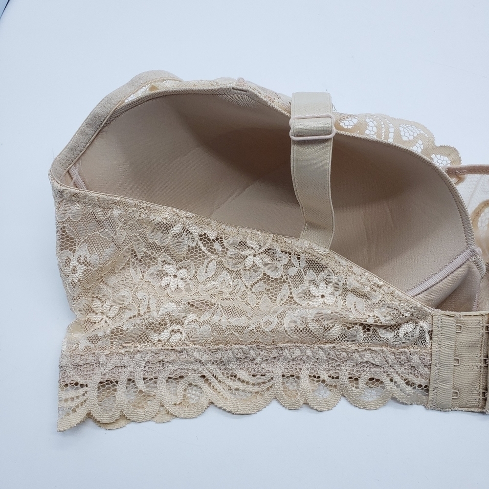 Nwt Bali women US 3XL tan bra latte lift stretch lace bralette convertible back - Picture 4 of 11